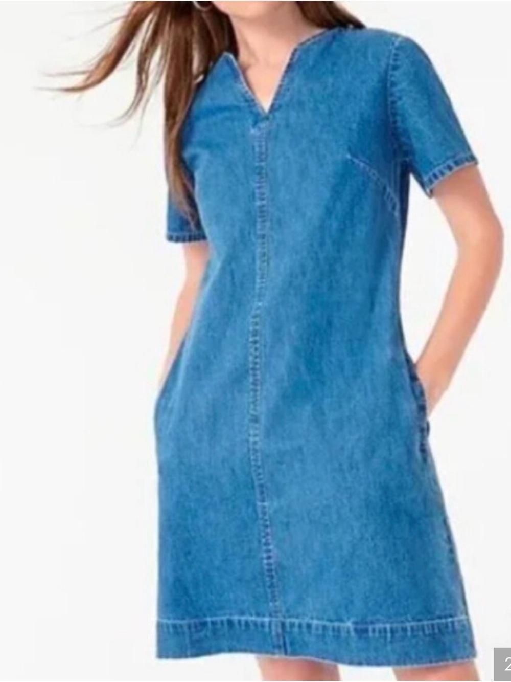 J. Crew Denim V‑Neck Shift Dress